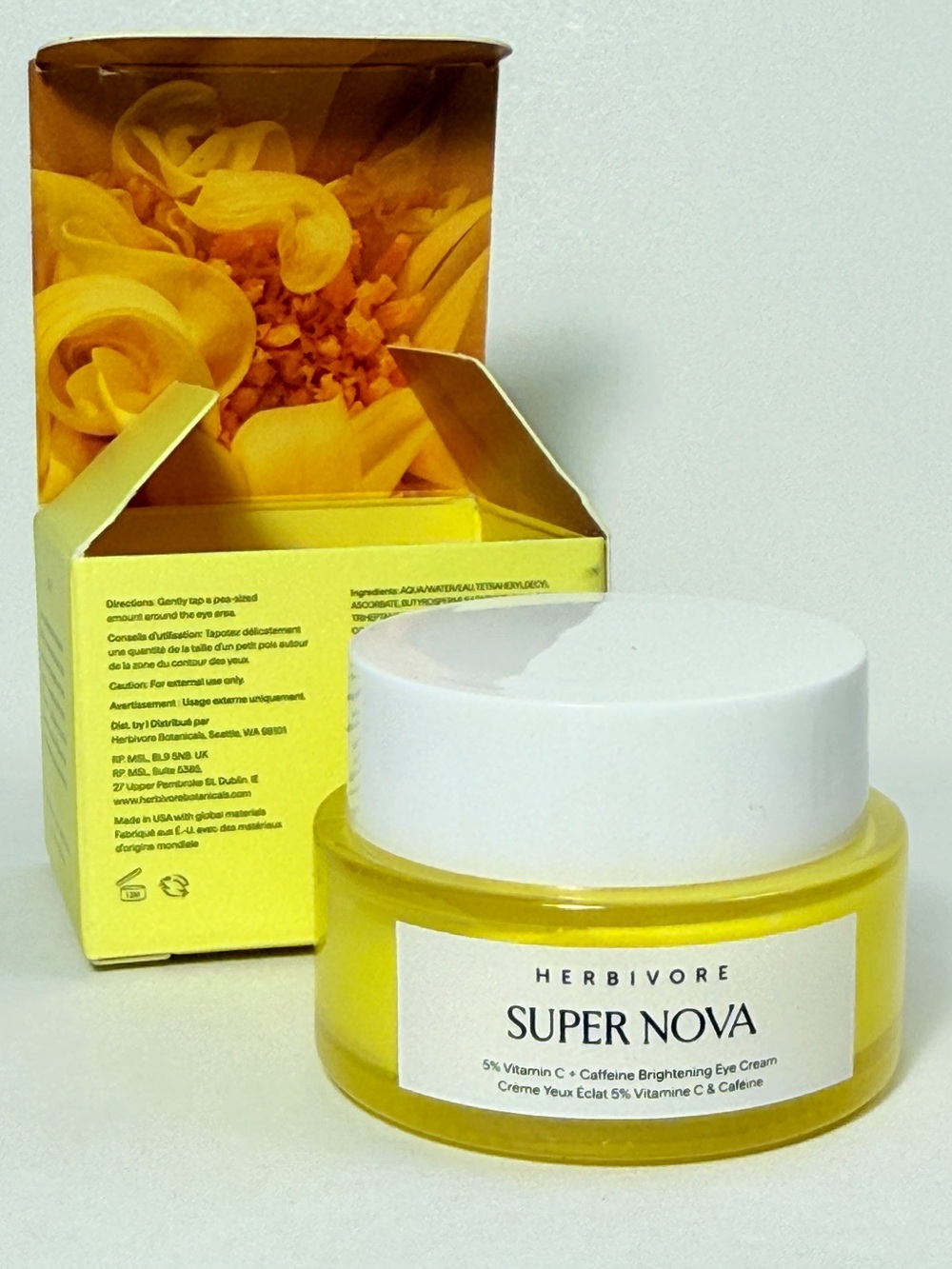 Herbivore SUPERNOVA Eye Cream - 5% vitamin C, caffeine FULL SIZE - New!